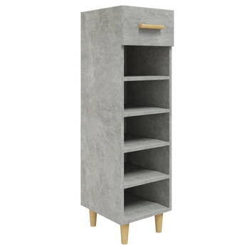 The Living Store Schoenenkast Betongrijs - Hout - 30x35x105 cm - Ruimtebesparend