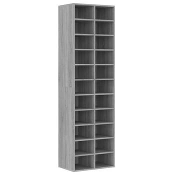 The Living Store Schoenenrekken - Grijs Sonoma eiken - 54 x 34 x 183 cm - Bewerkt hout