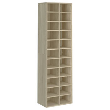 The Living Store Schoenenrek - Sonoma eiken - 54 x 34 x 183 cm - Hoogwaardig bewerkt hout - 22 schappen