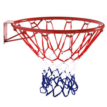 Basketbalring - Basketball - Basketbal ring - Basketbalnet - Basketballen - Rood/blauw/wit - Doorsnede 46 cm