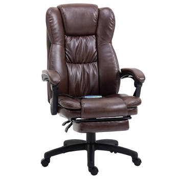 Ergonomische bureaustoel met massagefunctie - Stoel - Bureaustoelen voor volwassenen - Bruin - 68,5 cm x 68,5 cm x 11...