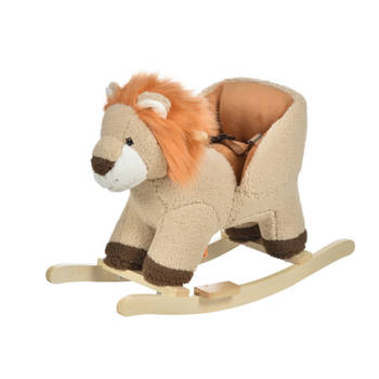 Hobbeldier leeuw - Hobbelpaard - Schommelpaard - Schommelstoel voor Kinderen - Speelgoed - Bruin - 68 x 35 x 50 cm