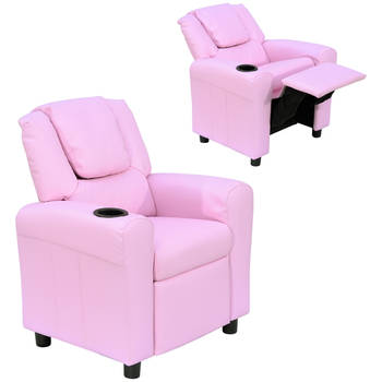 Kinderstoel - Kinderzetel - Kindersofa - Kinderbankje - Relaxstoel - Roze - 62 x 56 x 69 cm