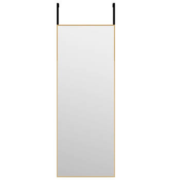 The Living Store Deurspiegel - Goud - 30 x 80 cm - Aluminium frame - In hoogte verstelbaar