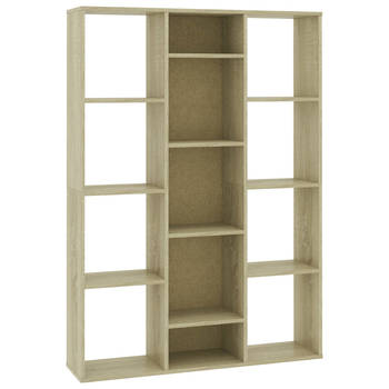 The Living Store Kamerscherm Sonoma Eiken - Hout - 100x24x140cm - Met 13 vakken