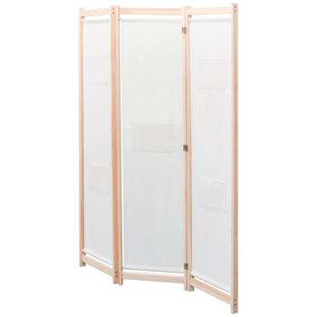 The Living Store Kamerverdeler 3 panels - 120 x 170 x 4 cm - Crème - Houten frame