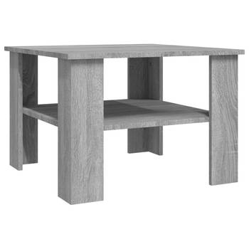 The Living Store Salontafel Grijs Sonoma Eiken 60x60x42 cm - bewerkt hout