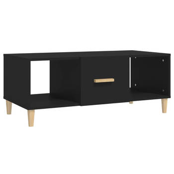 The Living Store Salontafel - Functioneel - Hout - 102 x 50 x 40 cm - Zwart