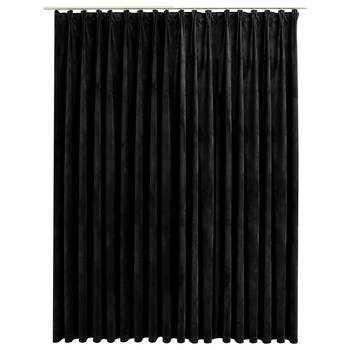 The Living Store Luxe Fluwelen Gordijn - 290 x 245 cm - Zwart - 100% Polyester