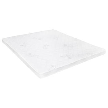 The Living Store Gelschuim Dekmatras - 160 x 200 x 7 cm - Drukverlichting - Comfortabel - Wasbare hoes