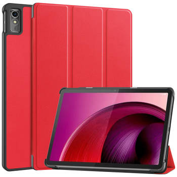 Basey Lenovo Tab M10 5G Hoes Case Tablet Hoesje Tri-fold - Lenovo Tab M10 5G Hoesje Hard Cover Bookcase Hoes - Rood
