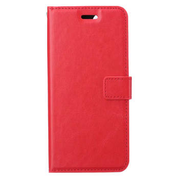 Basey Apple iPhone 15 Pro Hoesje Book Case Kunstleer Cover Hoes - Rood