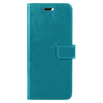 Basey iPhone 15 Pro Hoesje Bookcase Hoes Flip Case Book Cover - iPhone 15 Pro Hoes Book Case Hoesje - Turquoise