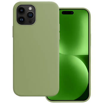 Basey iPhone 15 Pro Max Hoesje Siliconen Back Cover Case - iPhone 15 Pro Max Hoes Silicone Case Hoesje - Groen