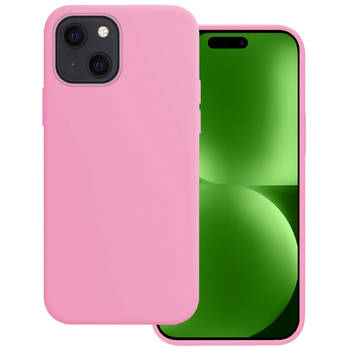 Basey iPhone 15 Hoesje Siliconen Back Cover Case - iPhone 15 Hoes Silicone Case Hoesje - Lichtroze
