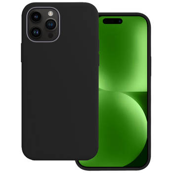 Basey iPhone 15 Pro Max Hoesje Siliconen Back Cover Case - iPhone 15 Pro Max Hoes Silicone Case Hoesje - Zwart