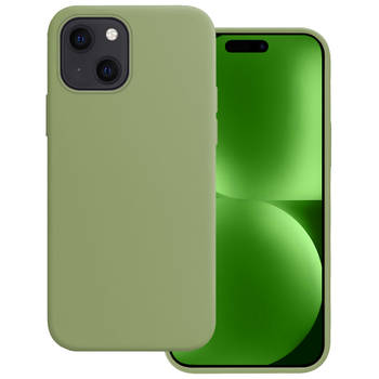 Basey Apple iPhone 15 Hoesje Siliconen Hoes Case Cover -Groen