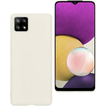 Basey Samsung Galaxy A22 5G Hoesje Siliconen Hoes Case Cover -Wit