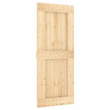 The Living Store Schuifdeur Massief Grenenhout - 85 x 3.6 x 210 cm - Rustieke uitstraling