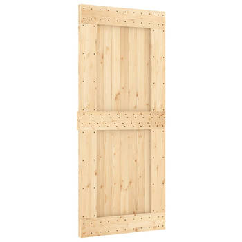 The Living Store Schuifdeur Massief Grenenhout - 90 x 3.6 x 210 cm - Ruimtebesparend