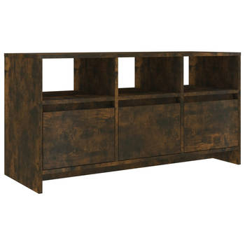 The Living Store Tv-meubel - Gerookt eiken - 102 x 37.5 x 52.5 cm - 3 laden - 3 schappen