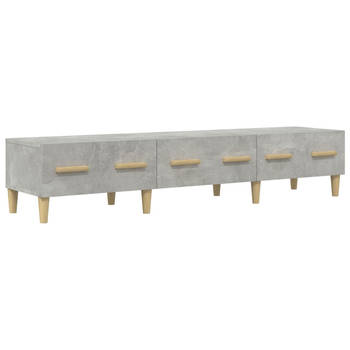 The Living Store TV-meubel Betongrijs 150 x 34.5 x 30 cm - Stevig bewerkt hout - Voldoende opbergruimte