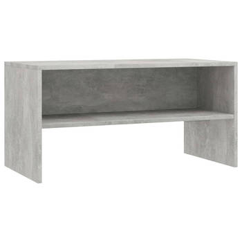 The Living Store Vintage TV-meubel - Betongrijs - 80 x 40 x 40 cm - Bewerkt hout