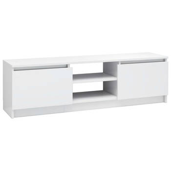 The Living Store TV-meubel Classic - 120 x 30 x 35.5 cm - Hoogglans wit