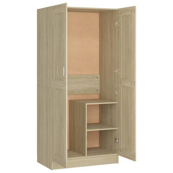 The Living Store Garderobekast - Sonoma eiken - 82.5 x 51.5 x 180 cm - Groot vak - Gemakkelijk schoon te maken -