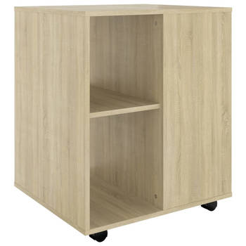 The Living Store Verrijdbare Kast - Sonoma Eiken - 60 x 53 x 72 cm - Duurzaam en functioneel