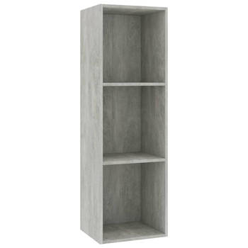 The Living Store Boekenkast Betongrijs - 36 x 30 x 114 cm - 3 vakken - Kan horizontaal als tv-kast - Incl -