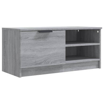 The Living Store TV-meubel Sonoma eiken grijs - 80 x 35 x 36.5 cm - praktisch meubel met opbergruimte