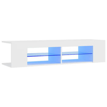 The Living Store tv-meubel New York - TV-meubels - 135 x 39 x 30 cm - wit - RGB LED-verlichting