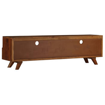 The Living Store Retro TV-kast - massief gerecycled hout - 140x30x40 cm - bruin