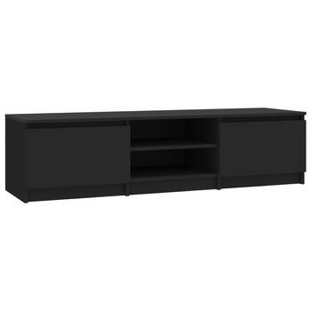 The Living Store Tv-meubel Classic - 140x40x35.5 cm - Zwart