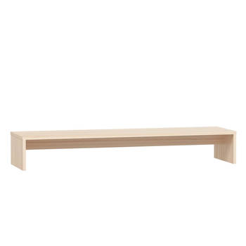 The Living Store Monitorstandaard - Grenenhout - Opbergfunctie - Stressverminderend - 100x27x15 cm