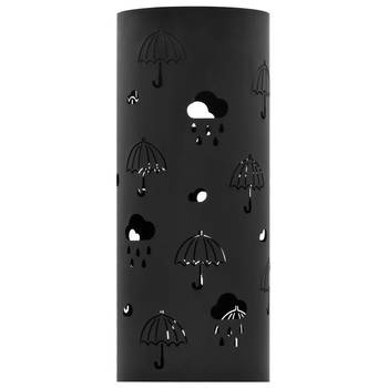The Living Store Parapluhouder Modern Staal - 20 x 48.5 cm - Zwart