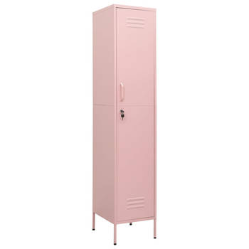 The Living Store Lockerkast - Moderne opbergkast - Roze - 35 x 46 x 180 cm - Staal