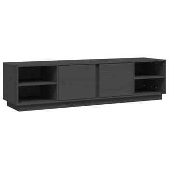 The Living Store Tv-meubel - Grenenhout - 156 x 40 x 40 cm - Grijs