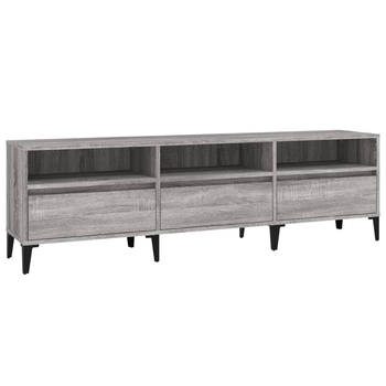 The Living Store Tv-kast Industrial - Grijs Sonoma Eiken - 150 x 30 x 44.5 cm - Opbergruimte