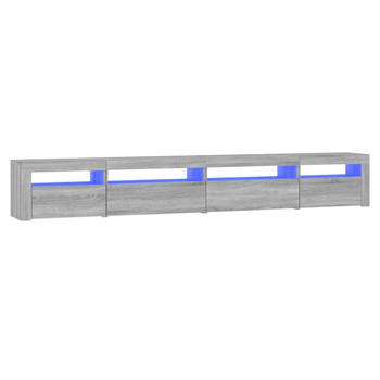 The Living Store TV-meubel - LED-verlichting - Grijs sonoma eiken - Afmetingen- 270 x 35 x 40 cm - Materiaal- Bewerkt