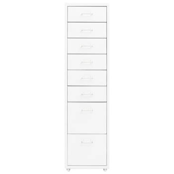 The Living Store Archiefkast 8 lades - 28x41x109 cm - Metaal - Wit