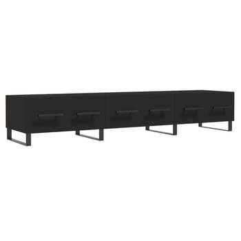 The Living Store Televisiekast TVM001 - 150 x 36 x 30 cm - Zwart - Bewerkt hout en ijzer