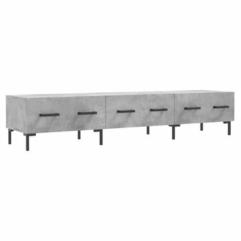 The Living Store TV-meubel Betongrijs - 150 x 36 x 30 cm - bewerkt hout en ijzer