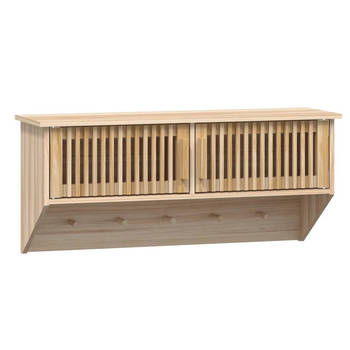 The Living Store Wandkast - Compacte - Houten - 80 x 24 x 35.5 cm