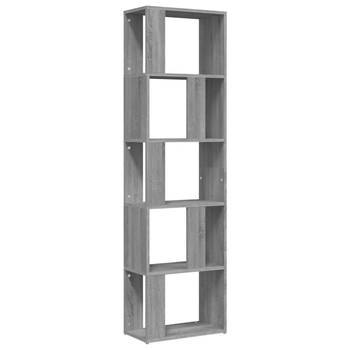 The Living Store Boekenkast - Grijs Sonoma Eiken - 45 x 24 x 160 cm - Kwaliteitshout