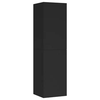 The Living Store Wandkast X - Televisiekast - 30.5 x 30 x 110 cm - Zwart