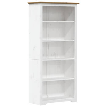 The Living Store Boekenkast Franse stijl - Massief grenenhout - 180 cm - Wit/bruin