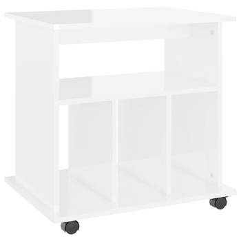 The Living Store Verrijdbare Kast - Hoogglans wit - 60 x 45 x 60 cm - Duurzaam spaanplaat