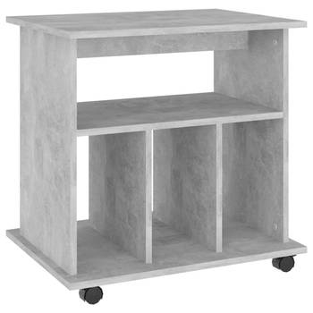 The Living Store Verrijdbare Kast - Printermeubel 60 x 45 x 60 cm - Betongrijs